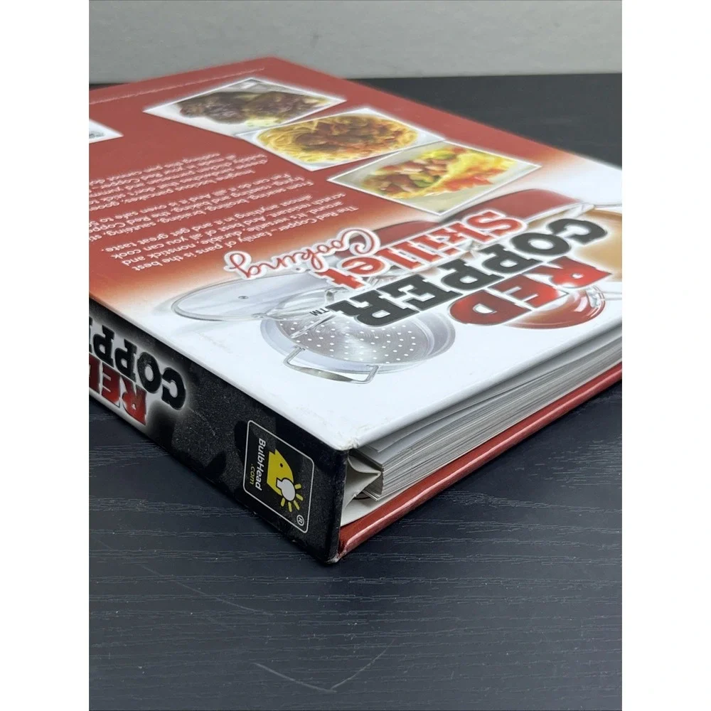 Red‎ Copper Skillet Cooking Book Recipes Nonstick Pan Cookbook New